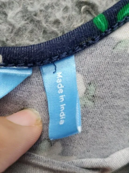 Draper James Dress Womens Small Blue Tammy T-Shirt Magnolia Floral Print Stretch - Picture 4 of 11